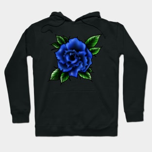 New School Blue Rose Flower Hoodie